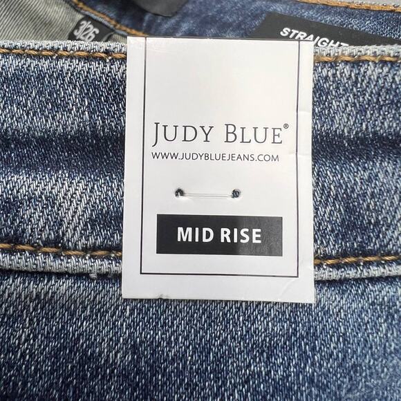 NWT Judy Blue Women's Straight Leg Jeans Size 3/26 Mid Rise Distressed JB88517 - Picture 10 of 16